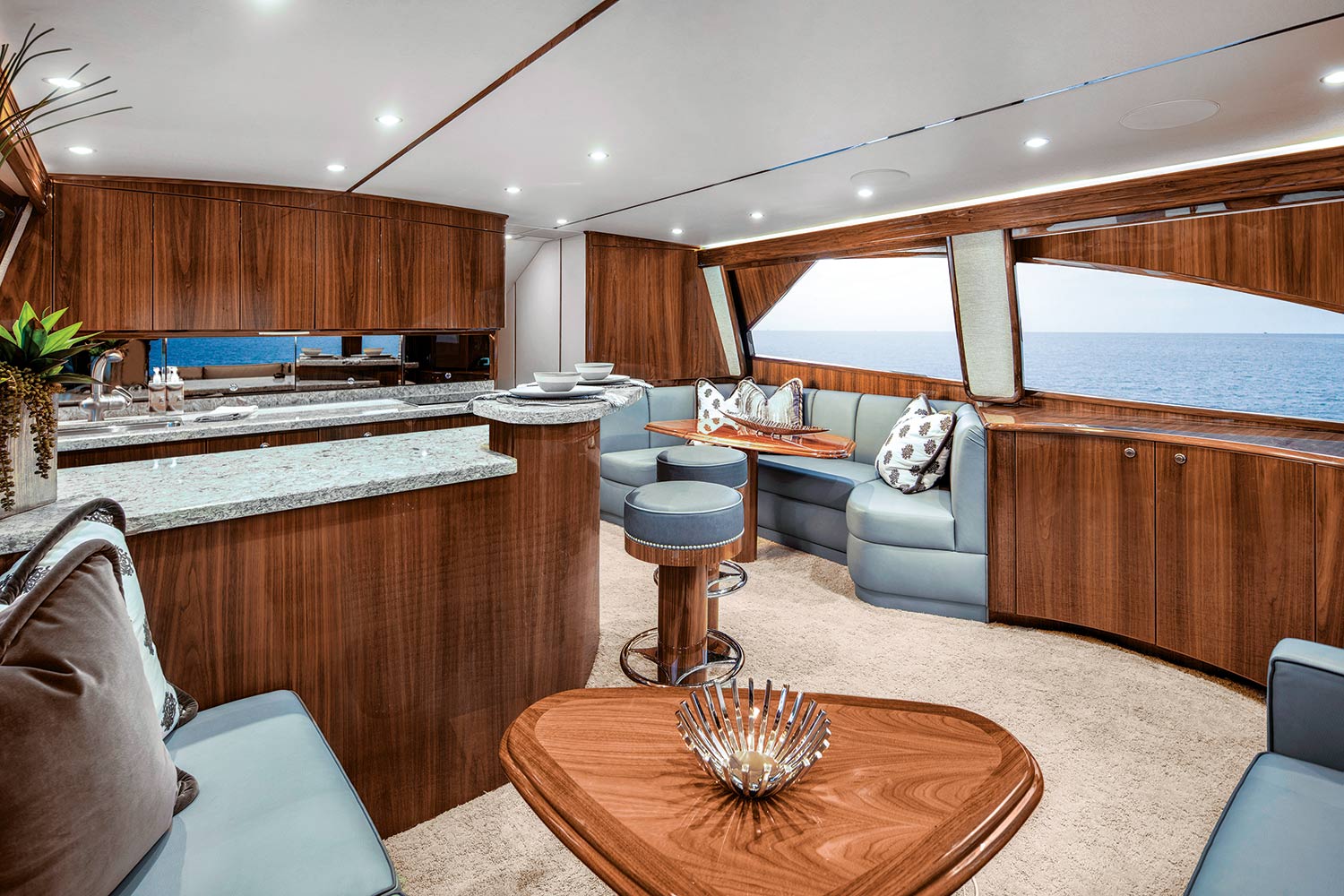 inside of a boat cleaned by cc cleaning